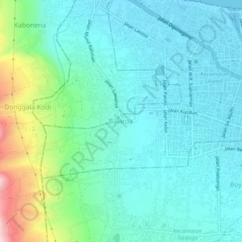 Balaroa topographic map, elevation, terrain