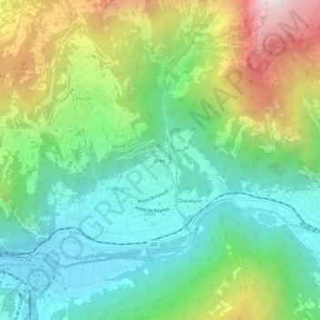Cries topographic map, elevation, terrain