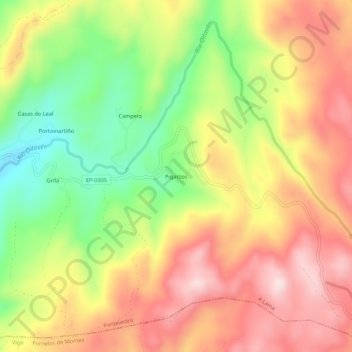 Pigarzos topographic map, elevation, terrain