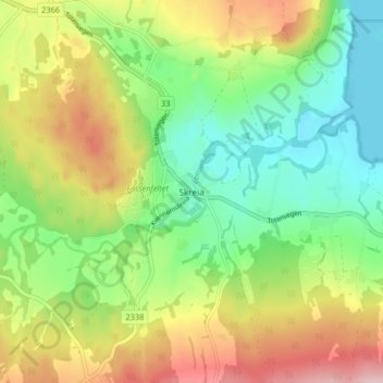 Skreia topographic map, elevation, terrain
