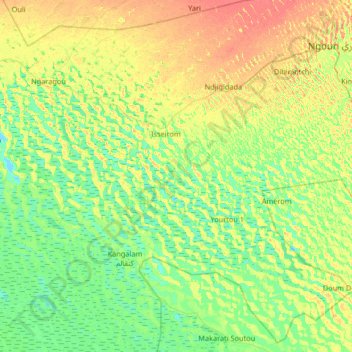 Kirirom topographic map, elevation, terrain