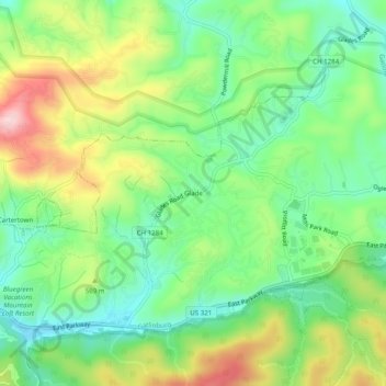 Glade topographic map, elevation, terrain