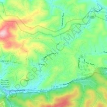 Glade topographic map, elevation, terrain