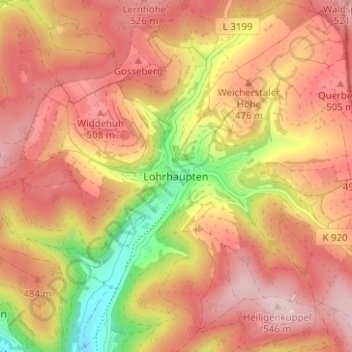 Lohrhaupten topographic map, elevation, terrain