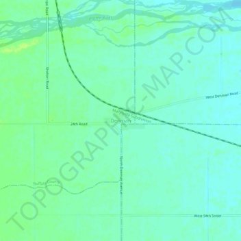 Denman topographic map, elevation, terrain