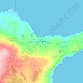 Ring topographic map, elevation, terrain