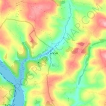 Lerryn topographic map, elevation, terrain