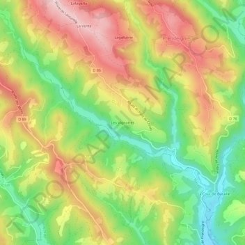 Les Vignottes topographic map, elevation, terrain