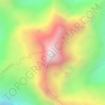 Tocllaraju topographic map, elevation, terrain