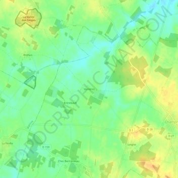 Verrières topographic map, elevation, terrain