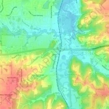 Zarah topographic map, elevation, terrain