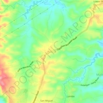 Acacia topographic map, elevation, terrain
