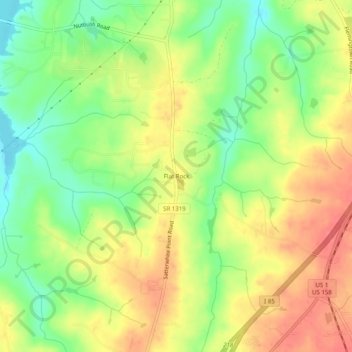 Flat Rock topographic map, elevation, terrain