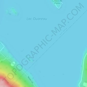 Lac Ouareau topographic map, elevation, terrain