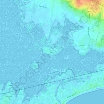 Saillé topographic map, elevation, terrain