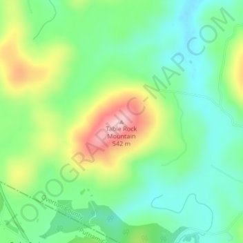 Table Rock Mountain topographic map, elevation, terrain
