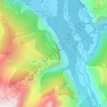 Le Creux topographic map, elevation, terrain