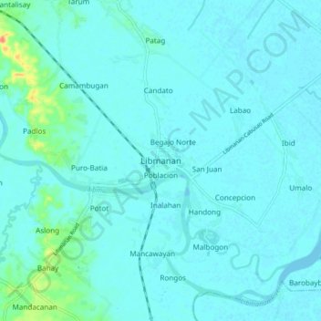 Libmanan topographic map, elevation, terrain