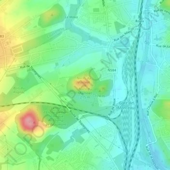 Terril du Martinet topographic map, elevation, terrain