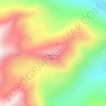 Branham Peaks topographic map, elevation, terrain