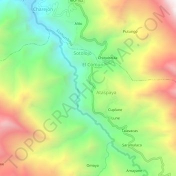 Colana topographic map, elevation, terrain