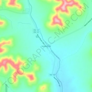 Vanderpool topographic map, elevation, terrain
