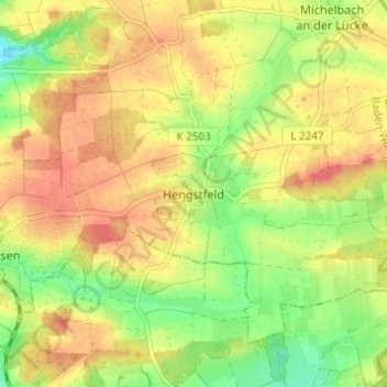 Hengstfeld topographic map, elevation, terrain