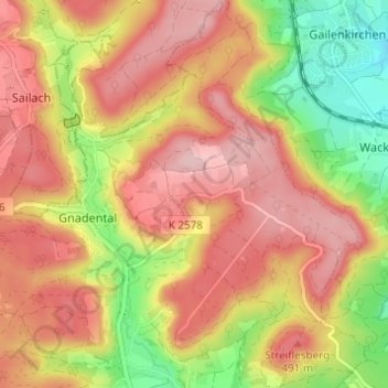 Rinnen topographic map, elevation, terrain