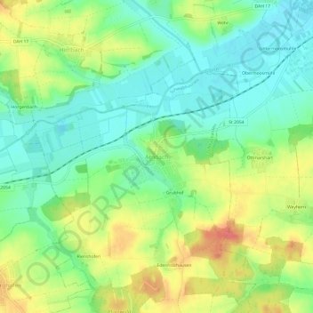 Arnbach topographic map, elevation, terrain