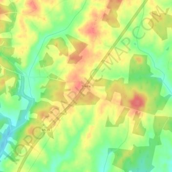 Shelby topographic map, elevation, terrain