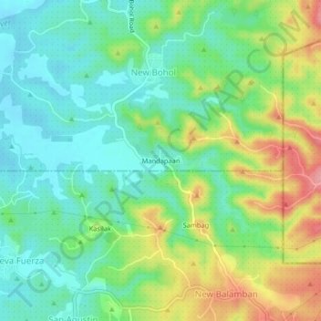 Mandapaan topographic map, elevation, terrain