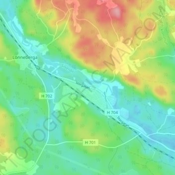 Silverdalen topographic map, elevation, terrain