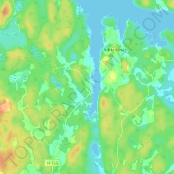 Flivik topographic map, elevation, terrain