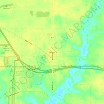 Nunica topographic map, elevation, terrain