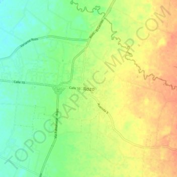 Rozo topographic map, elevation, terrain