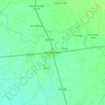 Mehta Chowk topographic map, elevation, terrain