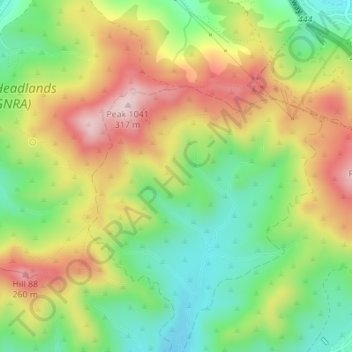 Golden Gate National Recreation Area topographic map, elevation, terrain
