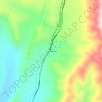 First Moonbi topographic map, elevation, terrain