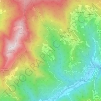 Lenzari topographic map, elevation, terrain