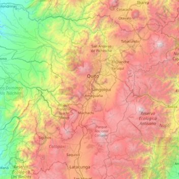 Turubamba topographic map, elevation, terrain