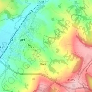 Sector topographic map, elevation, terrain