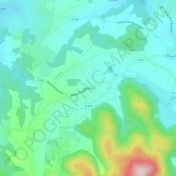 Lasserre topographic map, elevation, terrain