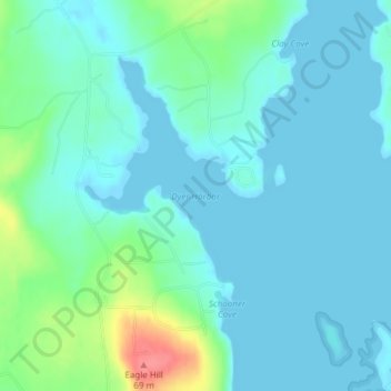 Dyer Harbor topographic map, elevation, terrain