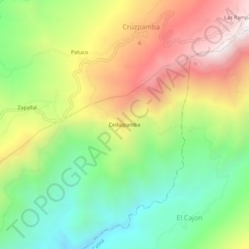 Ceibopamba topographic map, elevation, terrain