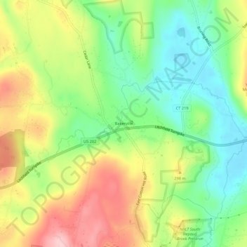 Bakerville topographic map, elevation, terrain