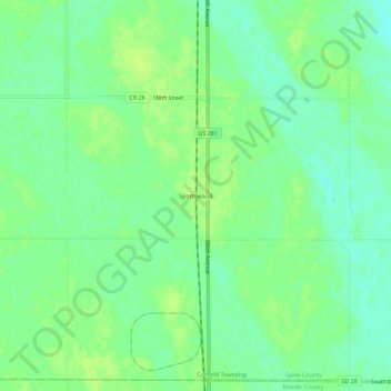Spottswood topographic map, elevation, terrain