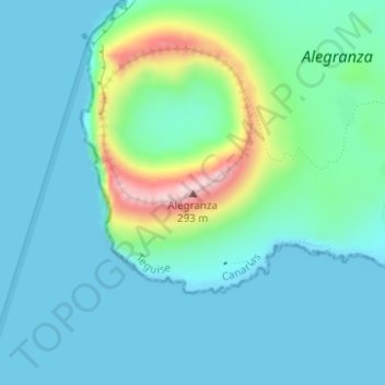 Alegranza topographic map, elevation, terrain