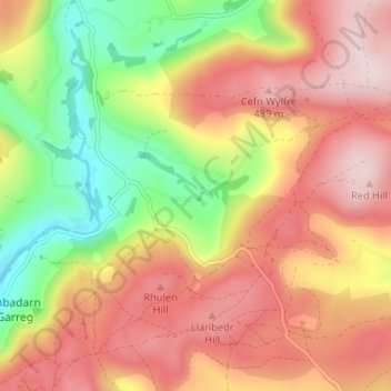 Rhulen topographic map, elevation, terrain