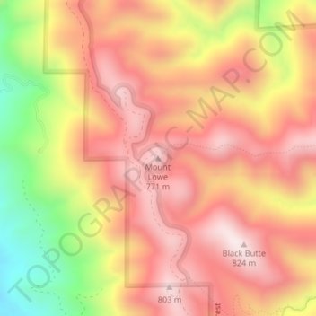 Mount Lowe topographic map, elevation, terrain