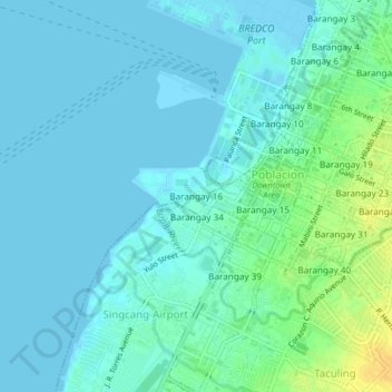 Brgy 16 topographic map, elevation, terrain